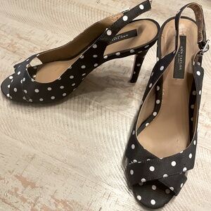 Polka Dot Peep Toe Heels